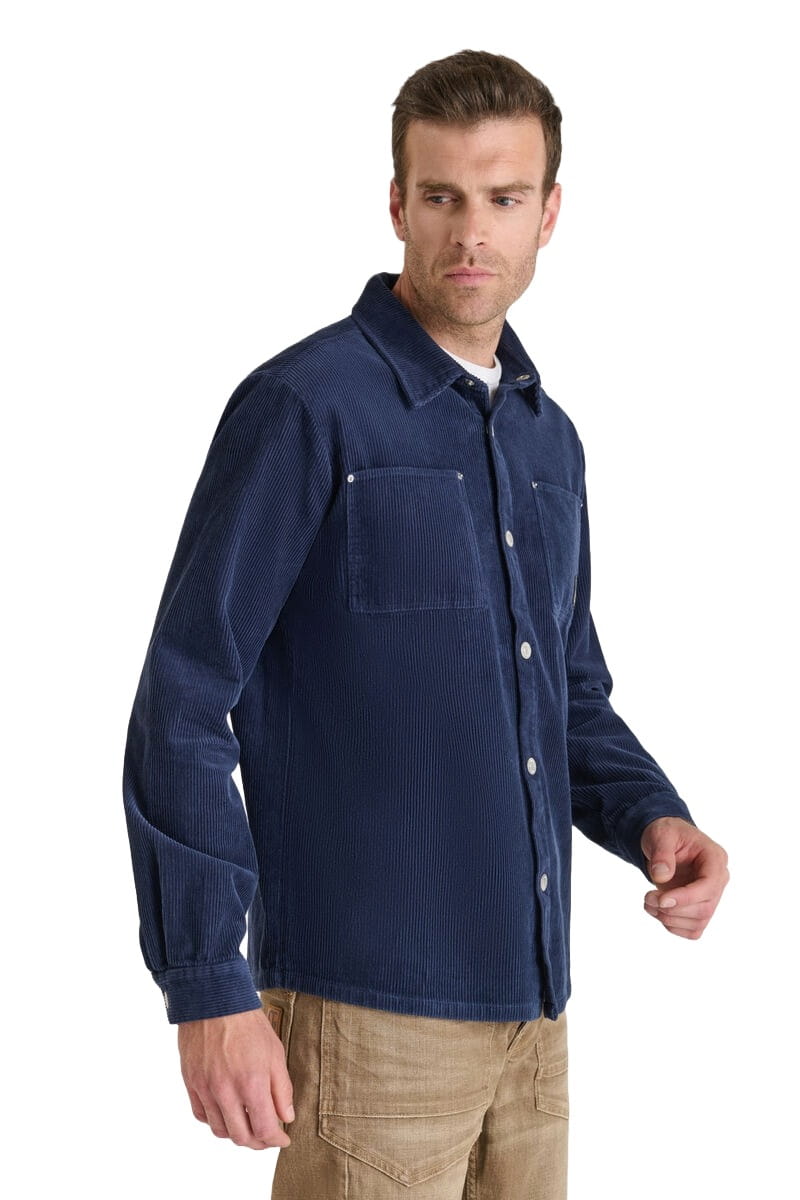 Herren Cordhemd in blau von Le Temps des Cerises