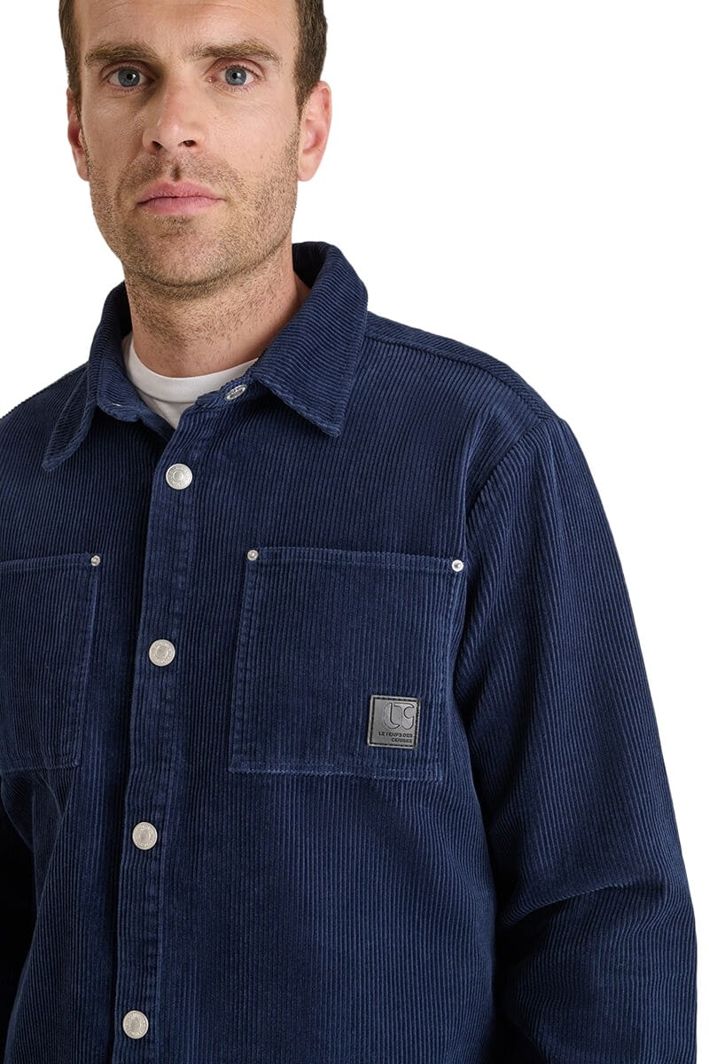 Herren Cordhemd in blau von Le Temps des Cerises