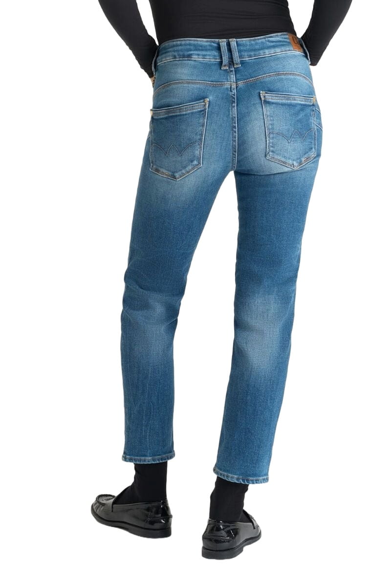 Croped Damen Jeans in blau High Waits mit geradem Bein von Le Temps des Cerises