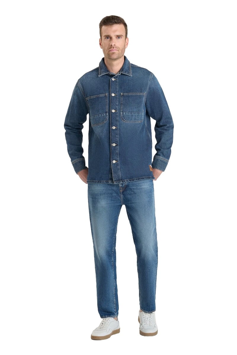 Herren Jeanshemd in coolem Style in blau von Le Temps des Cerises