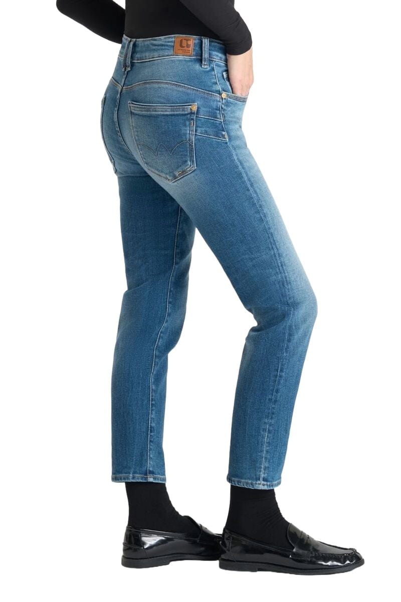 Croped Damen Jeans in blau High Waits mit geradem Bein von Le Temps des Cerises