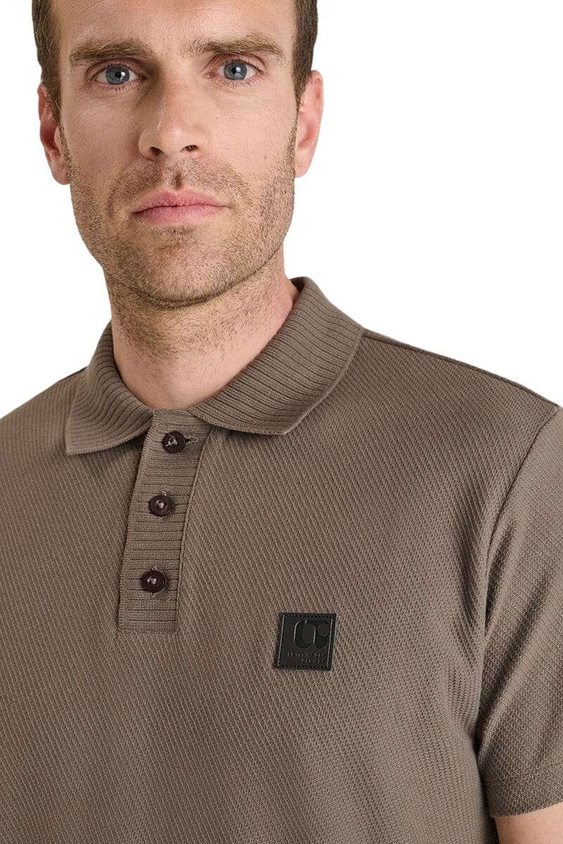Poloshirt in braun für Herren von Le Temps des Cerises