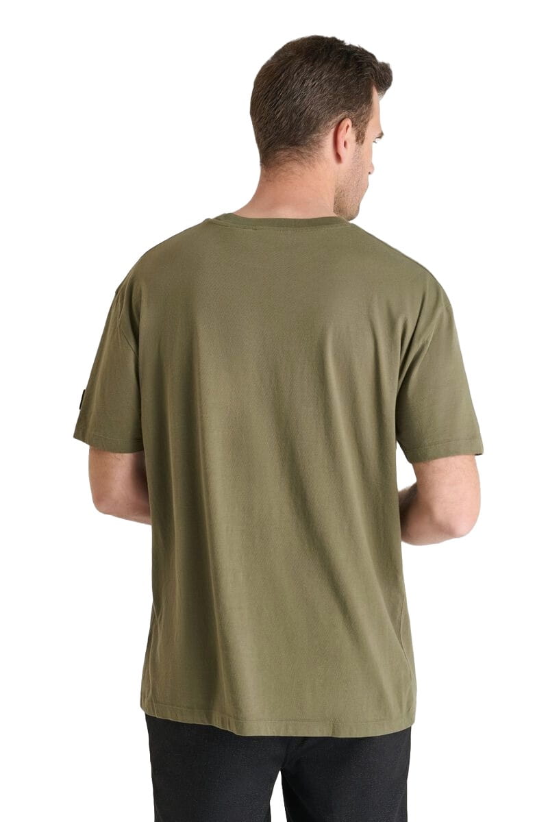 Herren T-Shirt mit Motiv in Olive mit Print vom Hund mit Helm von Le Temps des Cerises