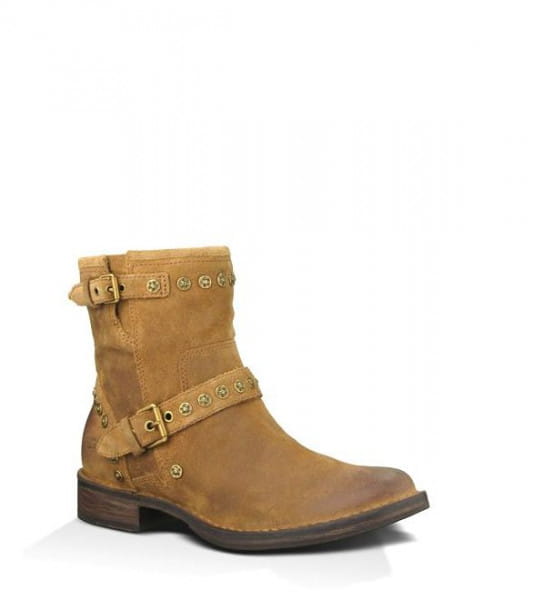 UGG Fabrizia Damen Western Stiefel mit Holzsohle- chestnut