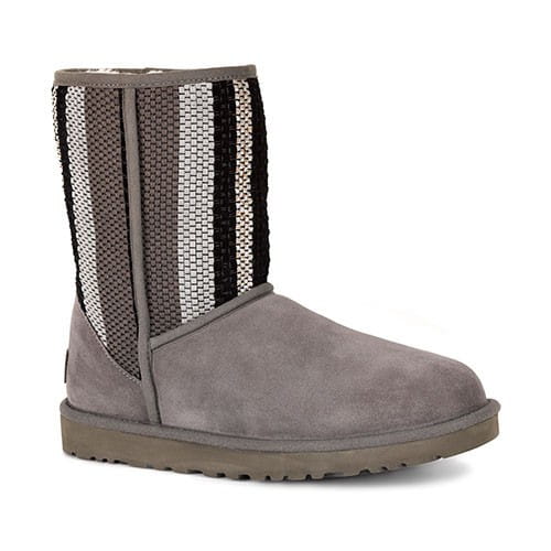 UGG Classic Short Woven Damen Stiefel - grau